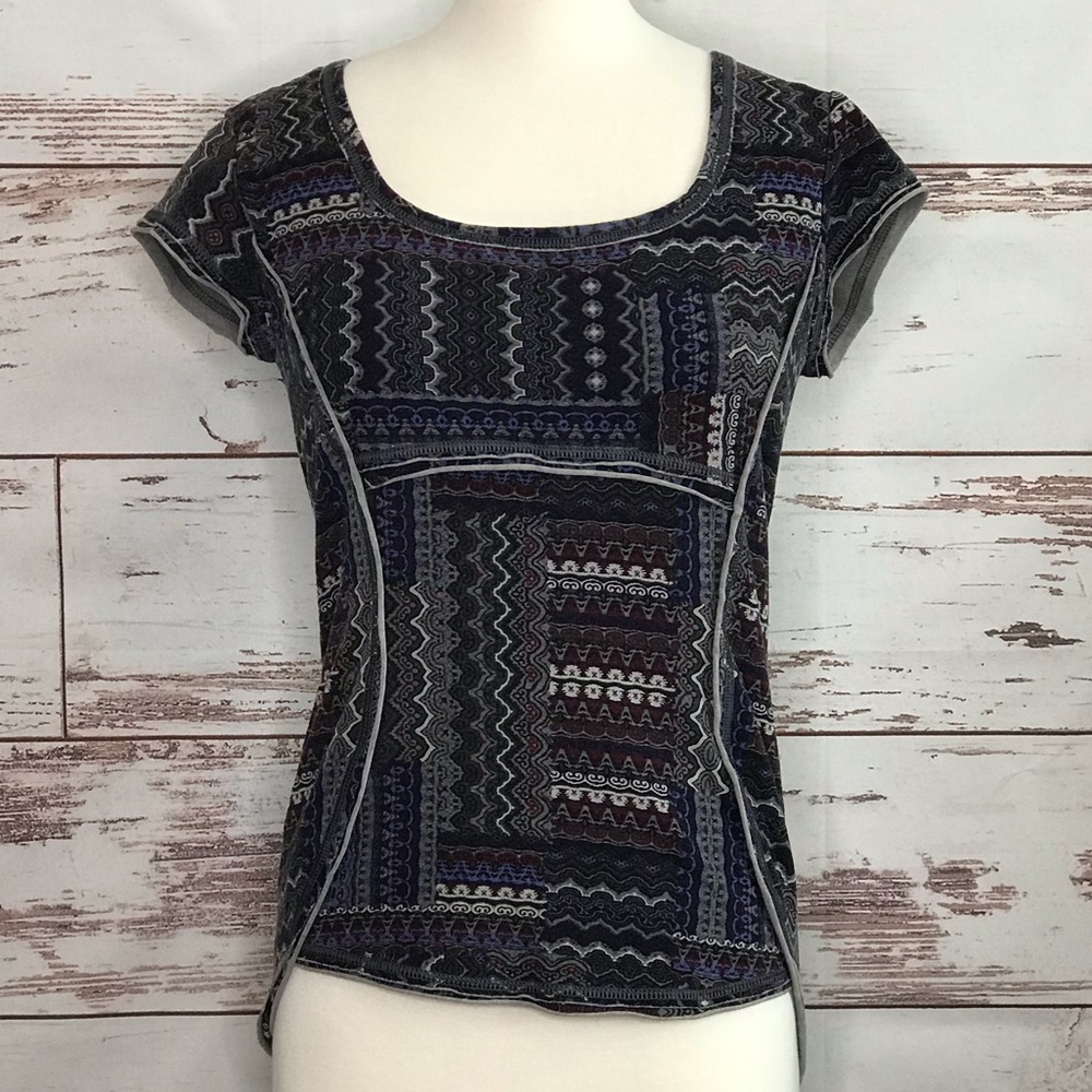Prana Top Cap Sleeve Shelf Bra M Yoga Athletic